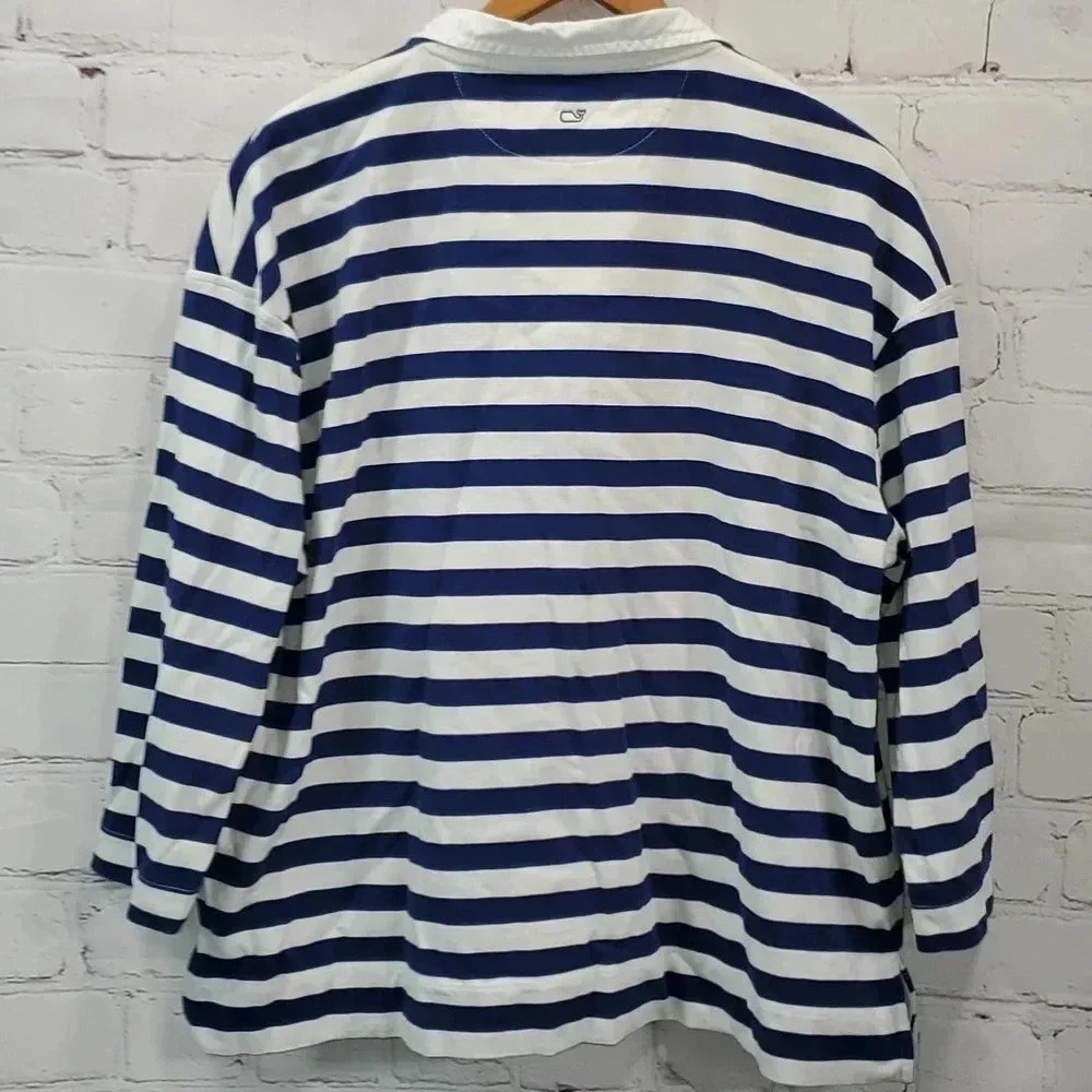 Vineyard Vines Women's Striped Rugby Popover 3/4 Sleeve Blue/White Set Stripe - Picture 10 of 16